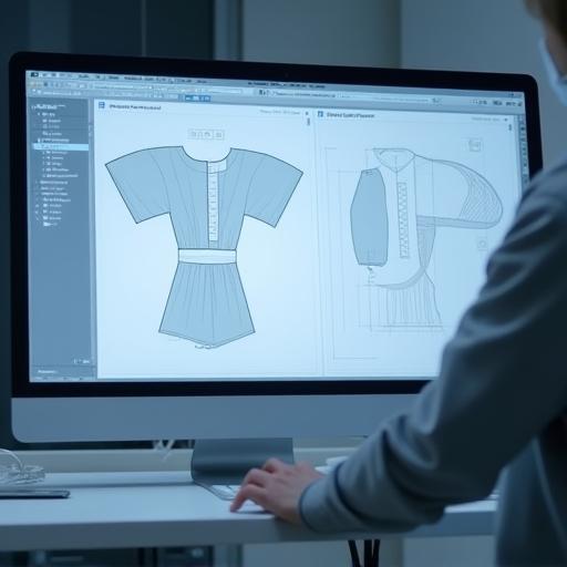 Digital pattern layout on screen